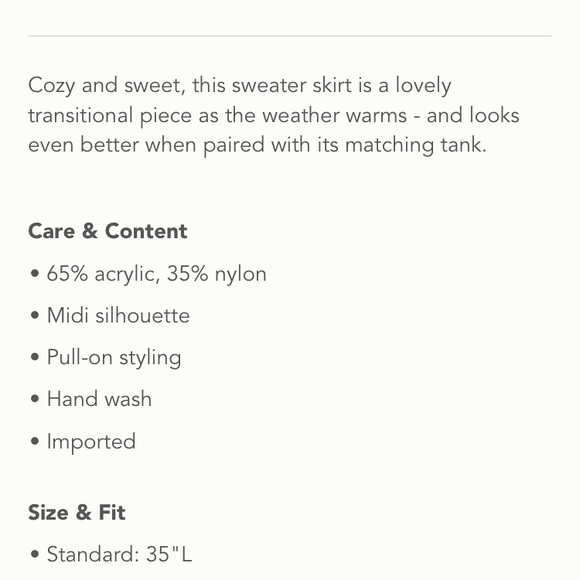 Anthropologie Angeline Sweater Knit  Midi Skirt M - Picture 11 of 11